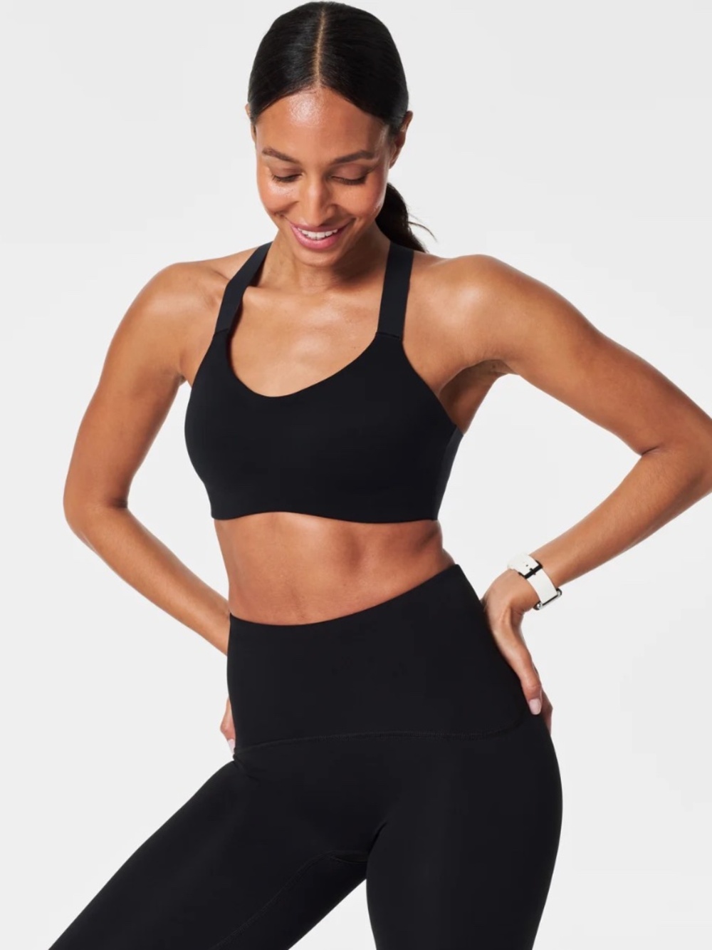 NWT SPANX® BoostUp Medium Impact Black Sports Bra Size XL